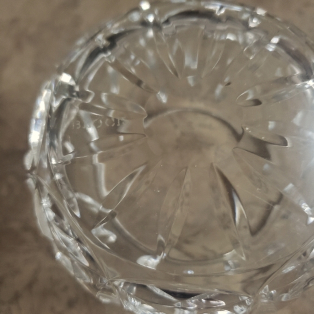 Block Poland Cut Lead Crystal Glass Creamer & Open Sugar - OLYMPIC PATTERN - Picture 3 of 4